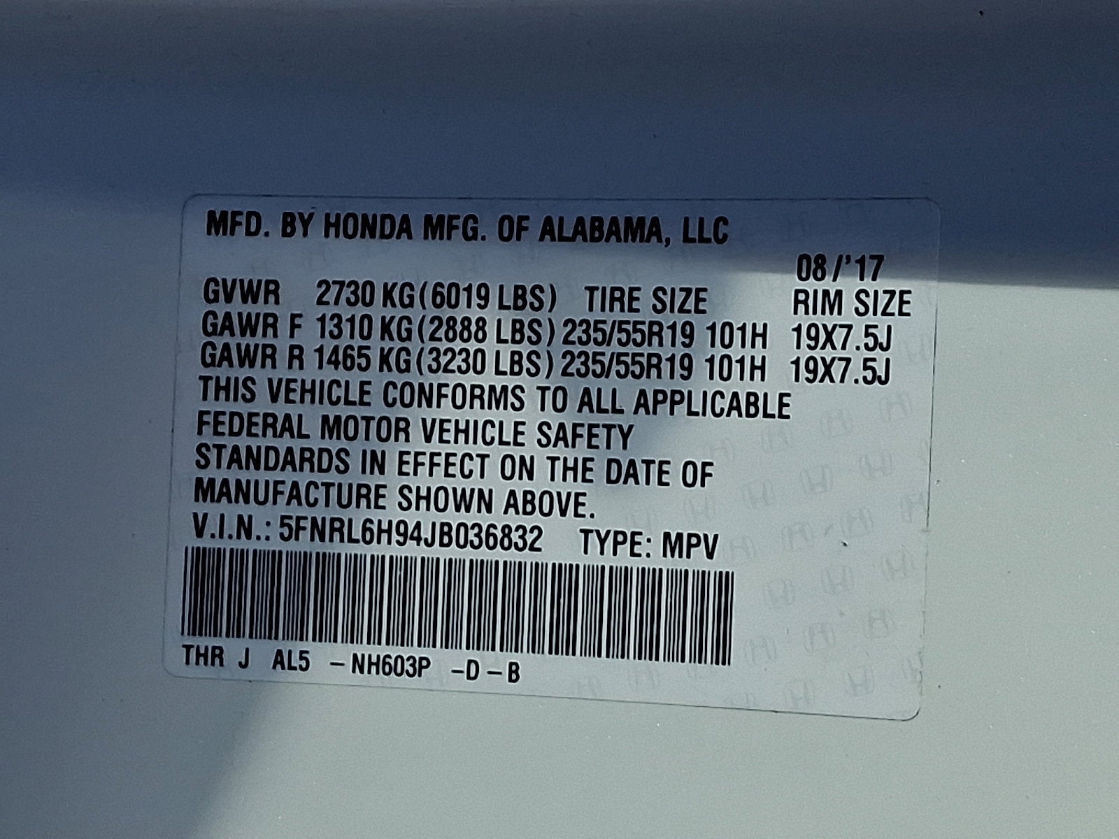 2018 Honda Odyssey Elite
