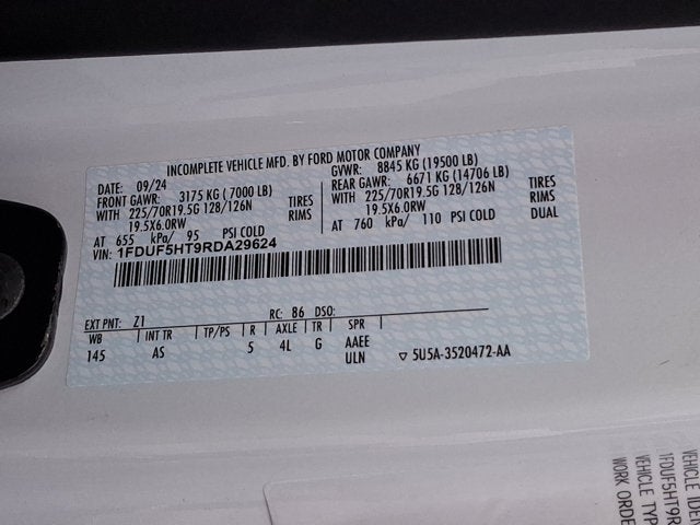 2024 Ford Super Duty F-550 DRW 9 FT 3/4 Yard E-Tipper Dump Body