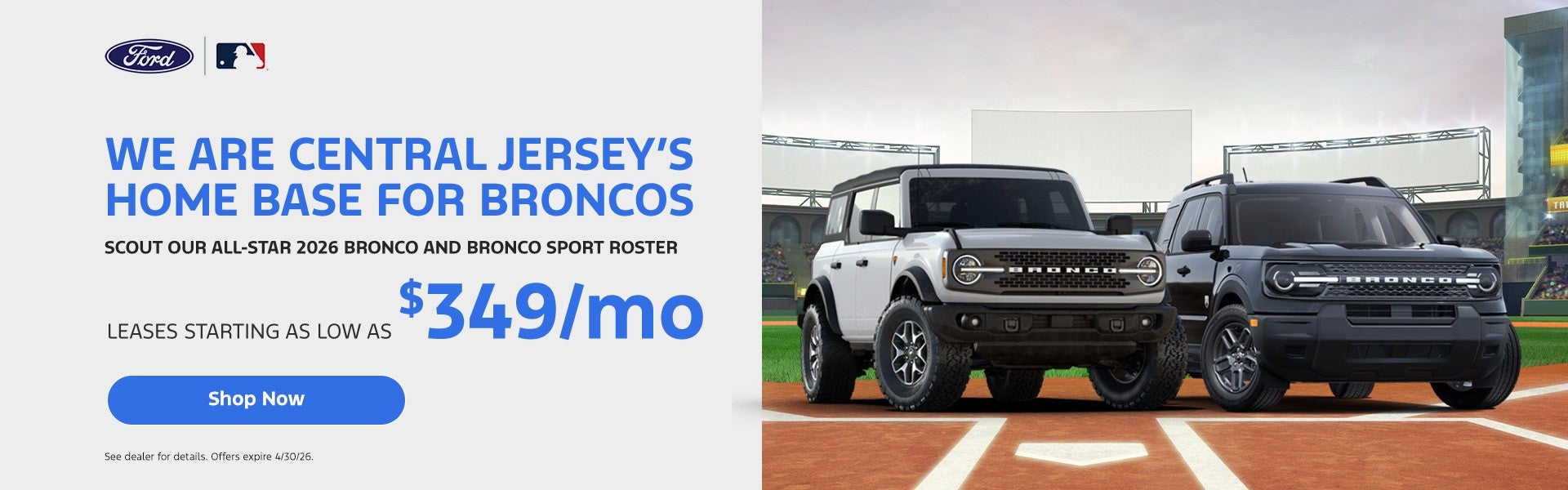 Bronco Baseball Lease Special - April
