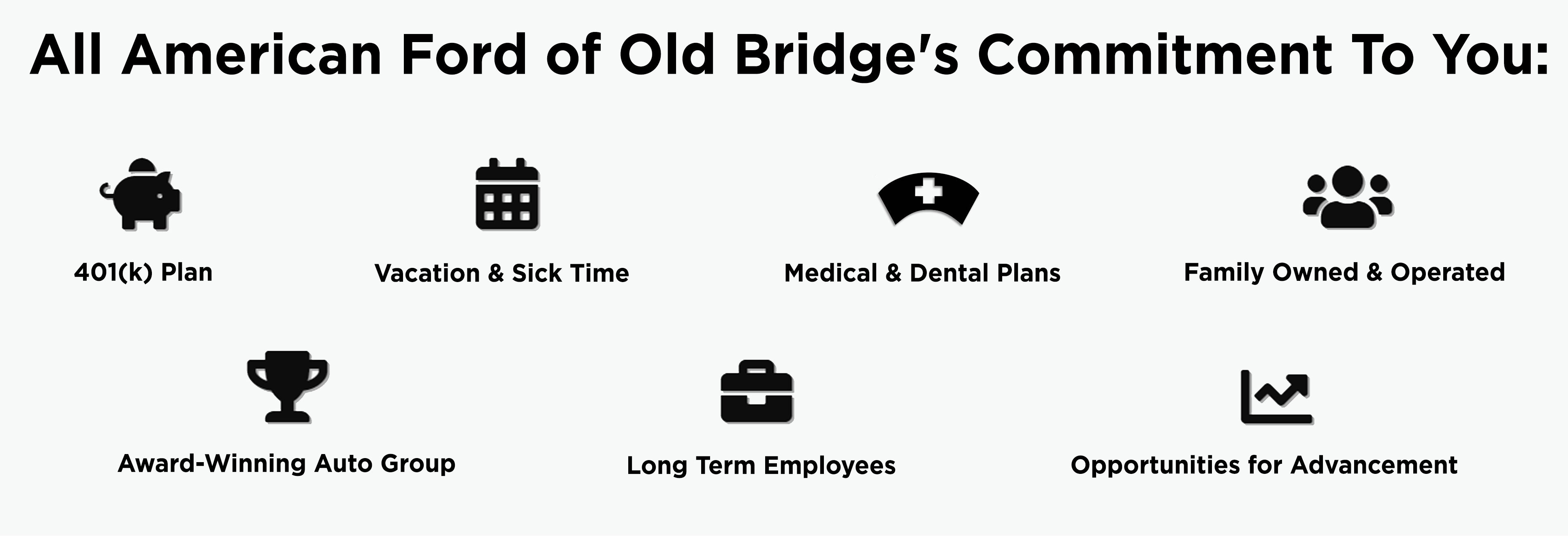 benefits of working at All American Ford in Old Bridge