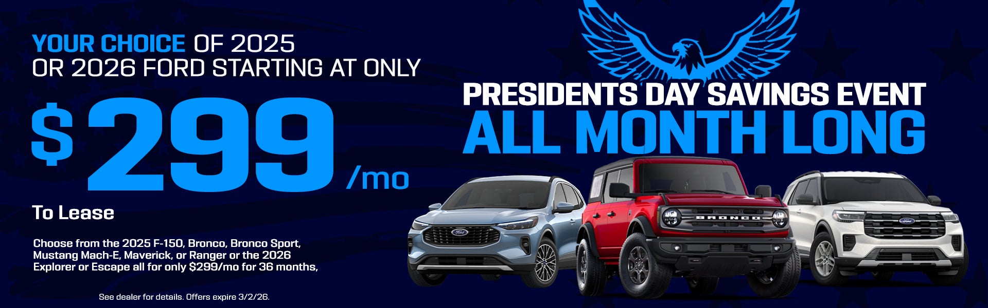 February 2026 Specials - Presidents Day